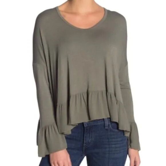 Vintage Havana Ruffled Scoop Neck Top size S - Picture 1 of 5